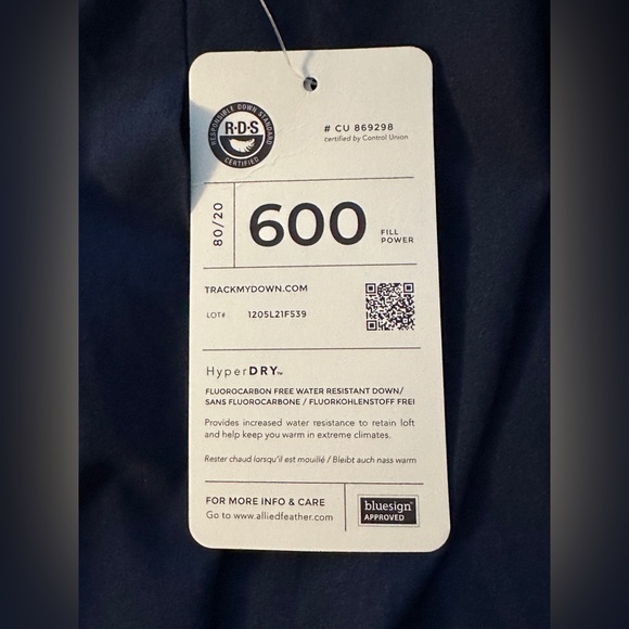 Lands End HyperDry 600 Fill Down Puffer Jacket Women’s Navy Sz Small 6-8 NWT - Picture 11 of 15